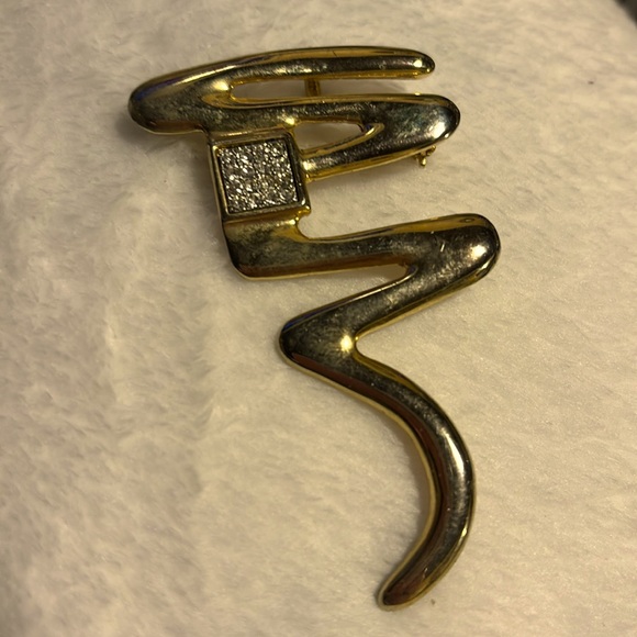 Vintage Park Lane Scribble Gold Tone Brooch or can be a necklace 1970’s - Picture 1 of 6